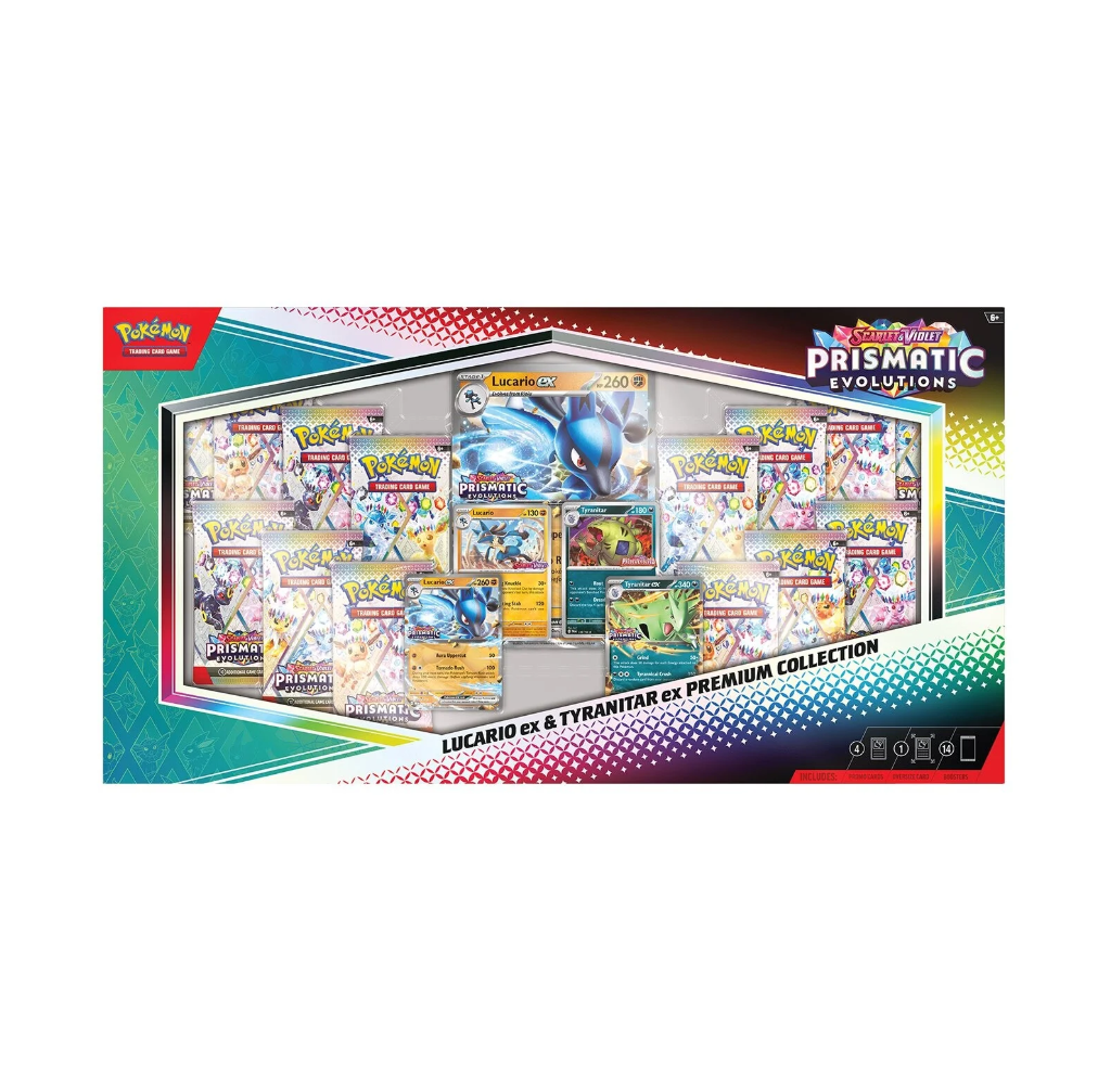 Prismatic Evolutions Lucario ex & Tyranitar ex Premium Collection